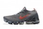 Cheap Womens/Mens Air VaporMax Flyknit 3 Grey Red Sneakers CT1270-001