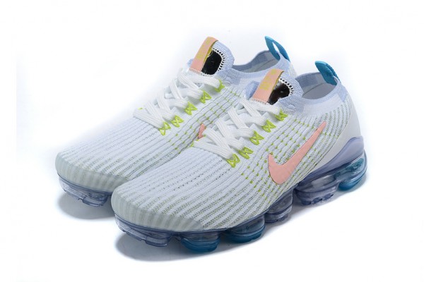 Cheap Womens/Mens Air VaporMax Flyknit 3 White Blue Sneakers AJ6900-003