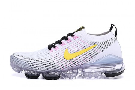 Cheap Womens/Mens Air VaporMax Flyknit 3 White Yellow Sneakers AJ6900-103