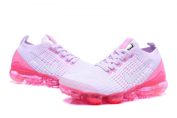 Cheap Womens Air VaporMax Flyknit 3 White Pink Sneakers AJ6910-005