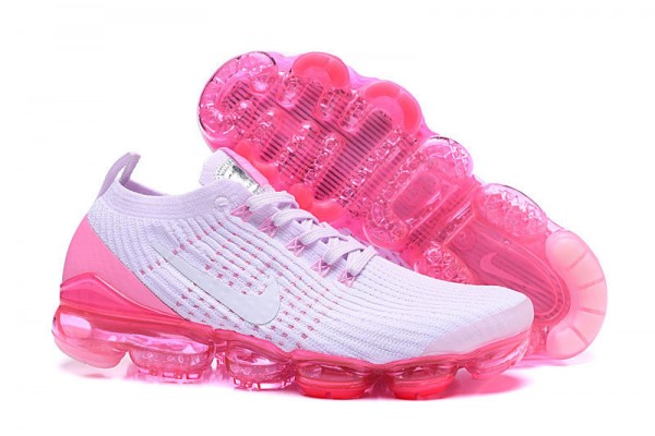 Cheap Womens Air VaporMax Flyknit 3 White Pink Sneakers AJ6910-005