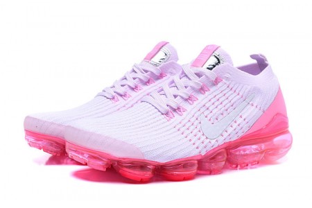 Cheap Womens Air VaporMax Flyknit 3 White Pink Sneakers AJ6910-005