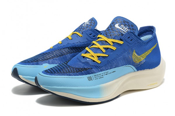 Cheap Mens ZoomX VaporFly NEXT Blue Yellow Sneakers 