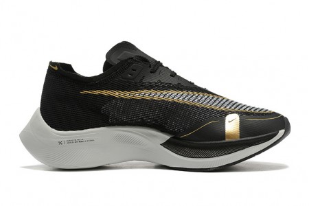 Cheap Womens/Mens ZoomX VaporFly NEXT Black Gold Sneakers 