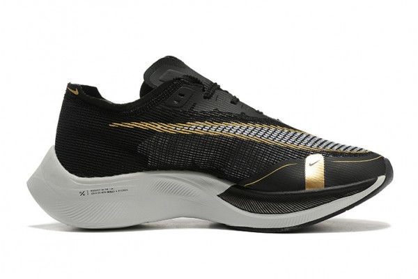 Cheap Womens/Mens ZoomX VaporFly NEXT Black Gold Sneakers 