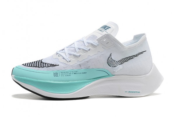 Cheap Womens/Mens ZoomX VaporFly NEXT White Blue Sneakers 