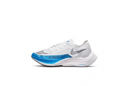 Cheap Womens/Mens ZoomX VaporFly NEXT White and Blue Sneakers 