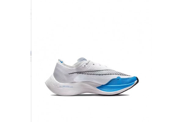 Cheap Womens/Mens ZoomX VaporFly NEXT White and Blue Sneakers 